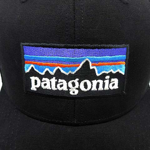 【中古】パタゴニア Patagonia P-6 ロゴ トラッカー ハット メッシュ キャップ 帽子 38289 SP22 ブラック 黒