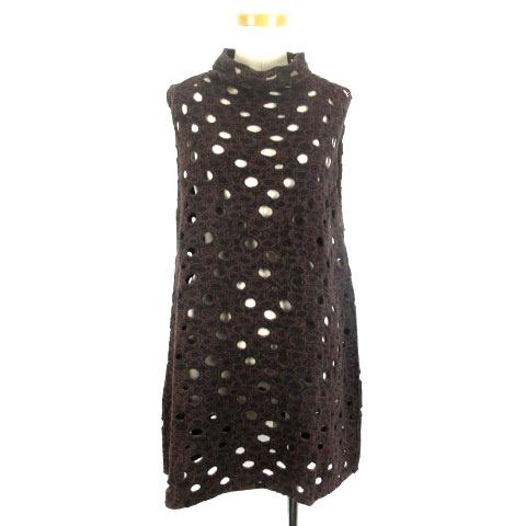 販売情報 ヨーガンレール Jurgen Lehl 穴あき ウール チュニック ノースリーブ 近年モデル ブラウン M レディース 販売最安 Triplex Ee