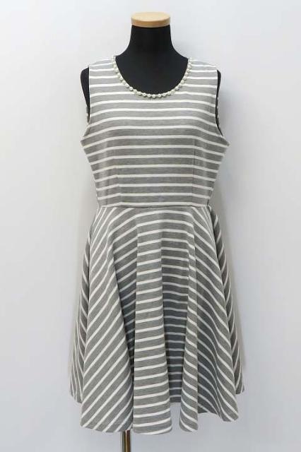 中古 Ems Excite エムズエキサイト フェイクパール装飾 ノースリーブ ボーダー ワンピース M の通販はau Pay マーケット ブランド古着のベクトル 商品ロットナンバー