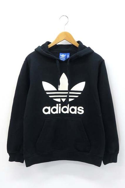 中古 アディダスオリジナルス Adidas Originals ロゴ 国産品 パーカ プリント トレフォイル スウェット プルオーバー