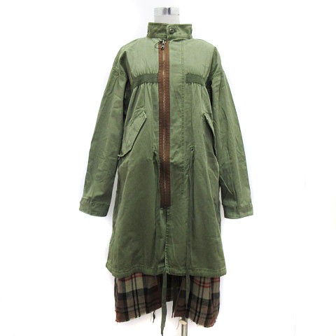 中古 マウジー Linerremakem65jacket ライナー付 ミリタリージャケット ロング チェック カーキ F アウター の通販はau Wowma ワウマ ブランド古着のベクトル 商品ロットナンバー