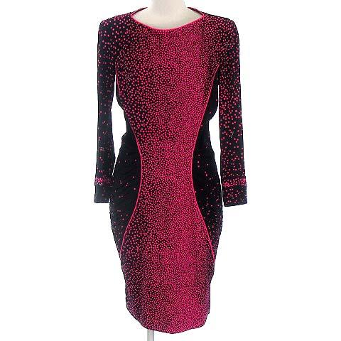 ラッピング無料 レオナール ワンピース Leonard 白タグ Leonard ワンピース タイト シルク ひざ丈 膝丈 Pay 長袖 ドット 総柄 ピンク ブラック 黒 40 イチバチョウ 3061a4e4 Blog Vempraapolo Com Br