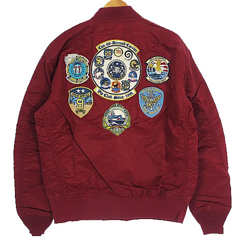 美しい 未使用品 カラク Krk Vip Ak Top Gun トップガン Ma 1 フライト ジャケット ワッペン ワインレッド L 高質で安価 Majconsults Com