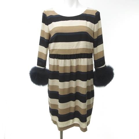 中古 グレースコンチネンタル ワンピース ボーダー フォックスファー 毛皮 プルオーバー 7分袖 36の通販はau Pay マーケット ブランド古着のベクトル 商品ロットナンバー