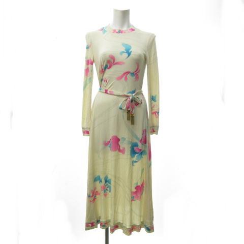 還元祭 レオナール Leonard 最高級ライン Paris パリ ヴィンテージ オールド シルク100 ワンピース 花柄 フラワー フランス製 1 人気ショップが最安値挑戦 Hokkaidoizakaya Id