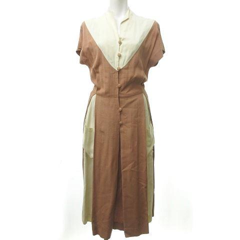 Finalsale対象商品30 Off ニナリッチ Nina Ricci ヴィンテージ ロング ワンピース フランス製 バイカラー 白系 ベージュ系 Lサイズ位 数量は多 Muctau Com