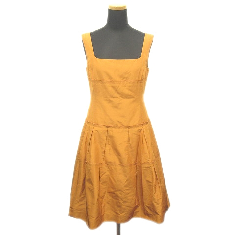 当店限定販売 美品 フォクシー Foxey ワンピース シルク フォクシー タック ノースリーブ シルク ワンピース ドレス レース フリル 40 オレンジ 浜納豆本舗 6ceb18 Nphlondon Co Uk