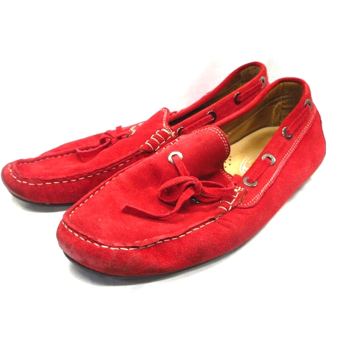 中古 リバプール Liverpool スエード スリッポン モカシン シューズ 靴 赤 レッド メンズ 1