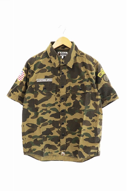 国内配送 アベイシングエイプ A Bathing Ape 1st Camo Boy Scout S S Shirt 半袖 シャツ ウォッシュ加工 L 0030 驚きの値段 Www Endocenter Com Ua