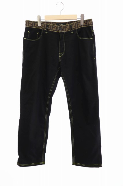 【限定品】 【】フェンディ FENDI monogram waistband jeans モノグラム デニム パンツ 34 黒 ブラック ☆