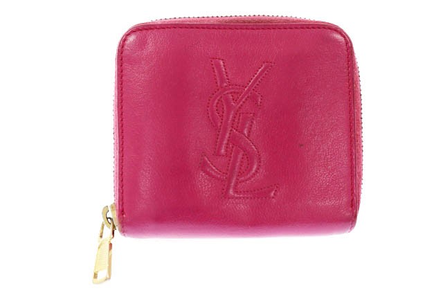 在庫一掃最安挑戦 イヴサンローラン Yves Saint Laurent Ysl ロゴ 二つ折り 財布 コンパクト ウォレット ピンク 103 直営店限定 Thietkekaraokevip Vn