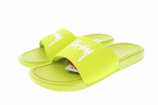 【中古】ナイキ NIKE ×STUSSY ステューシー BENASSI BRIGHT CACTUS サンダル CW2787-300 28 ▲■ 220708/107