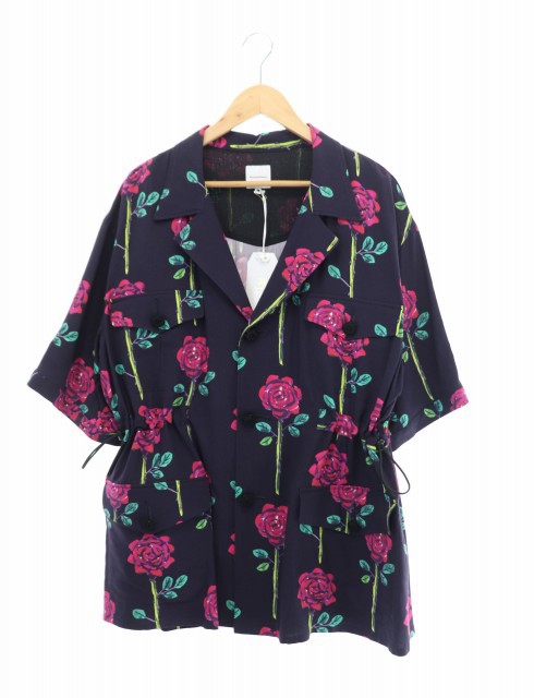 【中古】サスクワッチファブリックス SASQUATCH fabrix 22SS ROSE SAFARI H/S SHIRT 薔薇 ローズ