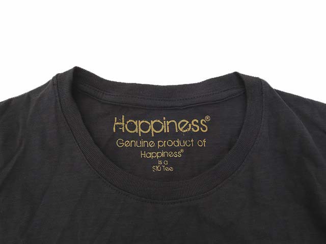 中古 Happiness ハピネス 英字 プリント ロールアップ デザイン 半袖 カットソー Tシャツ チャコール ホワイトの通販はau Wowma ワウマ ブランド古着のベクトル 商品ロットナンバー