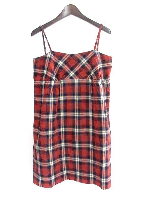 中古 イエナ スローブ Iena Slobe ワンピース 赤 レッド コットン チェック ミニ 台形 ノースリーブ レディースの通販はau Wowma ワウマ ブランド古着のベクトル 商品ロットナンバー