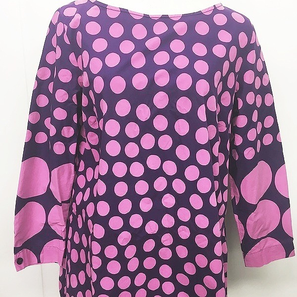 中古 マリメッコ Marimekko ドット柄ワンピース 水玉柄 長袖 紫 36 1106 レディースの通販はau Wowma ワウマ ブランド古着のベクトル 商品ロットナンバー 406797110