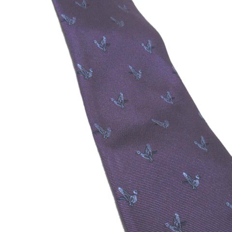 【中古】ハロッズ Harrods ネクタイ レギュラータイ シルク 絹 バード柄 鳥柄 紫 パープル X メンズの通販はau PAY