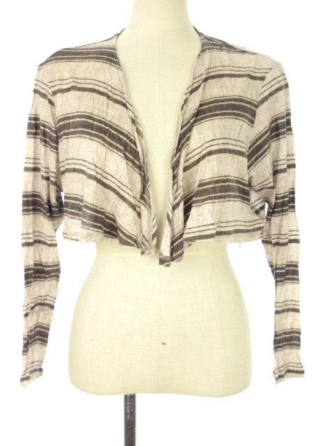 中古 センソユニコ Senso Unico 芽風 ボーダー カーディガン 38 長袖 ショート丈 ブラウン系 トップス レディースの通販はau Pay マーケット ブランド古着のベクトル 商品ロットナンバー