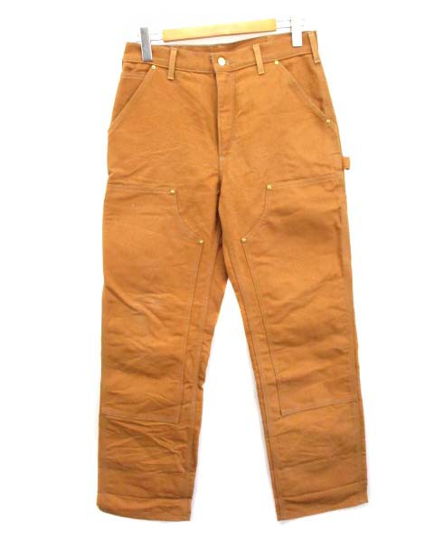 【中古】カーハート carhartt USA製 ダブルニー ダック地 ペインターパンツ Loose Original Fit ブラウン 32 メンズ