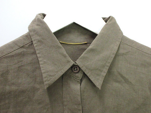 【中古】ドゥーズィエムクラス DEUXIEME CLASSE WIDE LINEN シャツ ワイド リネン 2020SS カーキ系 麻