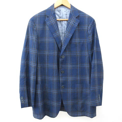 中古 ベルベスト ビームス エフ 別注 美品 テーラードジャケット 3b アズーロ エ マローネ リネン 50 Llサイズ相当