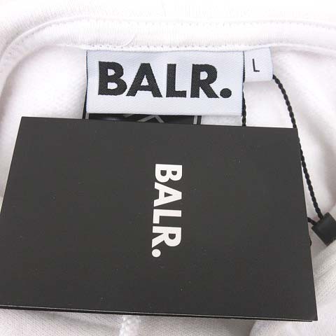 超大特価 未使用 ボーラー Balr パーカー B ロゴプリント フーディー プルオーバー 裏起毛 L 白 ホワイト メンズ 新版 Olsonesq Com