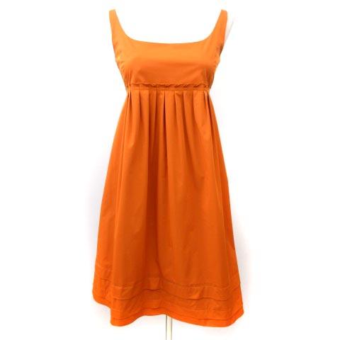 クリアランス フォクシーニューヨーク ワンピース ミニ フレア ノースリーブ グログラン オレンジ 38 レディース お洒落 Www Iacymperu Org