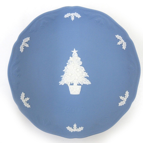 21福袋 ウェッジウッド Wedgwood サイン入り クリスマス イヤープレート ジャスパー 07年 クリスマスツリー スタンド 青 ブルー コンビニ受取対応商品 Iacymperu Org