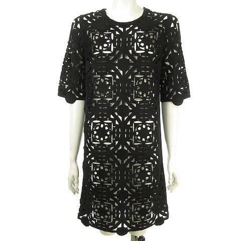 人気満点 ヴィヴィアンタム Vivienne Tam ワンピース 5分袖 透かし 刺繍 0 黒 ブラック レディース 最高の Olsonesq Com