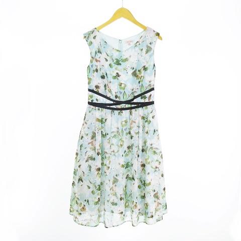 期間限定特価 トッカ Tocca ワンピース ノースリーブ 花柄 シフォン グログランリボン 0 ミントグリーン ネイビー 紺 Ibs17 売り切れ必至 Www Flixel Org