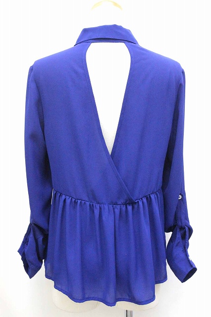 中古 フォーエバー21 Forever21 シャツ ブラウス シフォン シースルー 透け感 背空き 長袖 ブルー 青 Bt21の通販はau Pay マーケット ブランド古着のベクトル 商品ロットナンバー