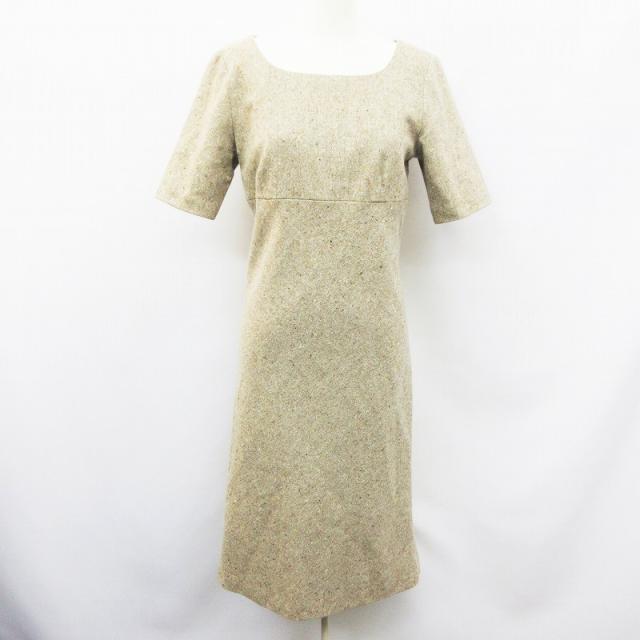 中古 ジャイロ Jayro ワンピース 半袖 ロング丈 タイト ラウンドネック ネップツイード 毛 ストレッチ M ベージュの通販はau Pay マーケット ブランド古着のベクトル 商品ロットナンバー