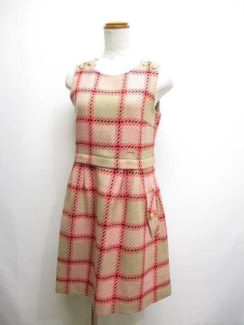 中古 未使用 ブルーレーベルクレストブリッジ チェック柄 ウール100 ワンピース 36 ベージュ 裏地付 レディースの通販はau Pay マーケット ブランド古着のベクトル 商品ロットナンバー