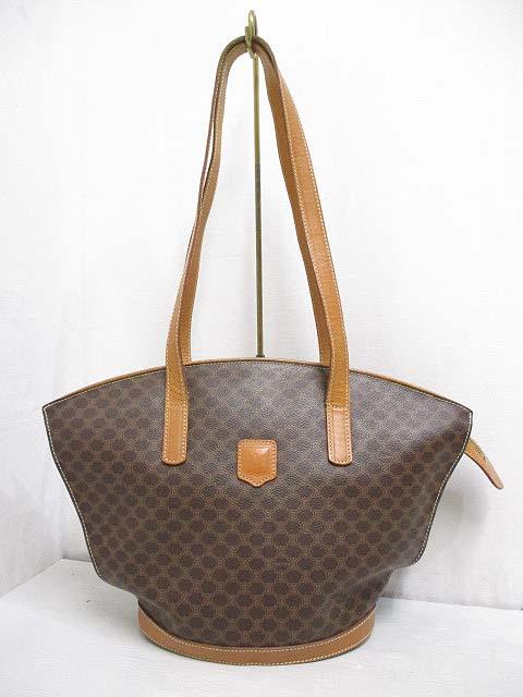 最安挑戦 トート マカダム柄 Celine 中古 セリーヌ バッグ レディース ワンショルダー レザー Pvc ブラウン 茶 オールド バッグ Aefe Ien Madagascar Mg