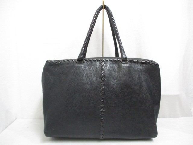 【中古】ボッテガヴェネタ BOTTEGA VENETA 256538 レザー ボストン バッグ ハンド ワンショルダー 黒 ブラック