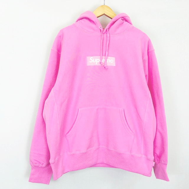 格安 S ピンク パーカー プルオーバー スウェット ロゴ ボックス Sweatshirt Hood Logo Box 21aw Supreme 中古 未使用品 パーカー Vihola Fi