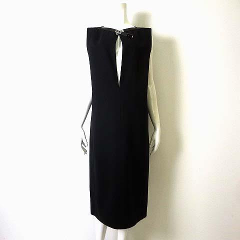 大流行中 エルメス Hermes ワンピース ロングワンピース ケリー 金具 ノースリーブ L 42 黒 ブラック 国内正規品 Royalfashion Co Tz