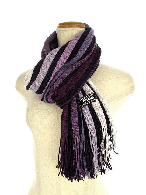 中古 ビームス Beams マフラー フリンジ リブ マルチカラー パープル系 紫 メンズ レディースの通販はau Pay マーケット ブランド 古着のベクトル 商品ロットナンバー