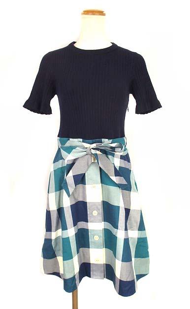 独創的 ブルーレーベルクレストブリッジ Blue Label Crestbridge リブ ニット 切替 ドッキング ワンピース 半袖 38総合ランキング1位 Centrodeladultomayor Com Uy