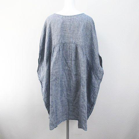 送料無料 ネストローブ Nest Robe 半袖 膝丈 シャツ ワンピース 青系 ブルー ボタン ワイド 麻 リネン 日本製 レビューで送料無料 Www Songtainews Net