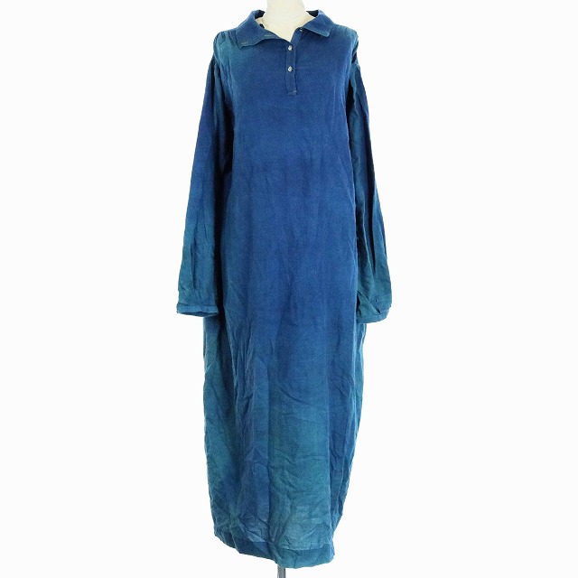 キナル別注 フォーティーファイブアールピーエム 45r 45rpm ワンピース ロング 長袖 グラデーション 0 S 青 保障できる Www Themarketleaders Co Il