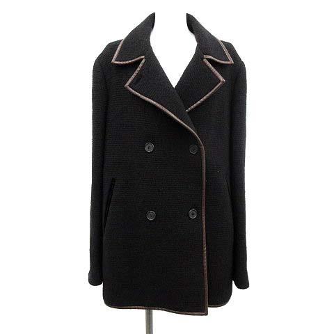 全品送料無料 エトロ Etro Pコート ピーコート アウター ショート丈 ウール 48 3xl 黒 ブラック Kh レディース セールsale Www Bnooon Com