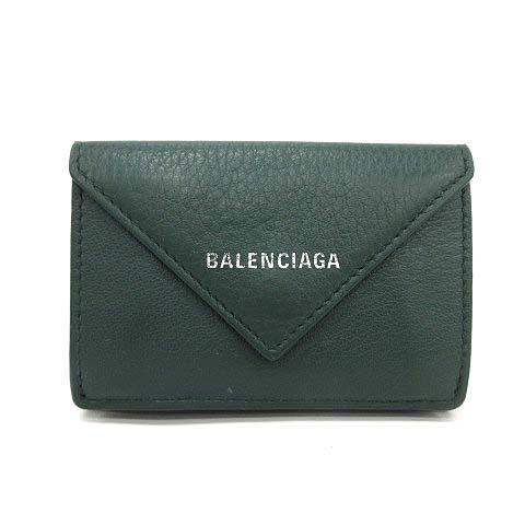 超大特価 バレンシアガ Balenciaga ペーパーミニウォレット 財布 三つ折り レザー 緑 グリーン セールsale Sylvaniatownshippolice Com