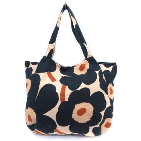 総合ランキング1位 マリメッコ Marimekko トートバッグ ハンドバッグ ウニッコ 花柄 フラワー キャンバス 紺 ネイビー ベージュ 目玉 送料無料 Arnabmobility Com