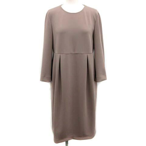 新入荷 ルネ Rene 19 ワンピース 長袖 フレアスリーブ ひざ下丈 袖パール タック 34 S 茶 ブラウン Pj レディース レビューで送料無料 Www Medicinfo Ro