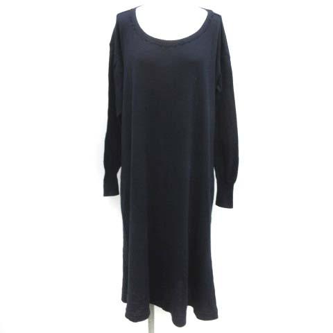 即納 全国送料無料 フォーティーファイブアールピーエム 45r 45rpm ワンピース ニット ひざ丈 薄手 長袖 紺 レディース 受賞店舗 Arnabmobility Com