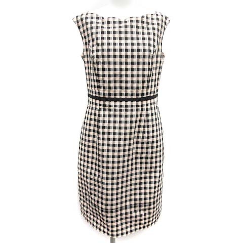 おしゃれ トッカ ワンピース ひざ丈 フレンチスリーブ チェック 襟スカラップ リボン 2 M ベージュ 黒 レディース プレミアム Amdissmedia Net