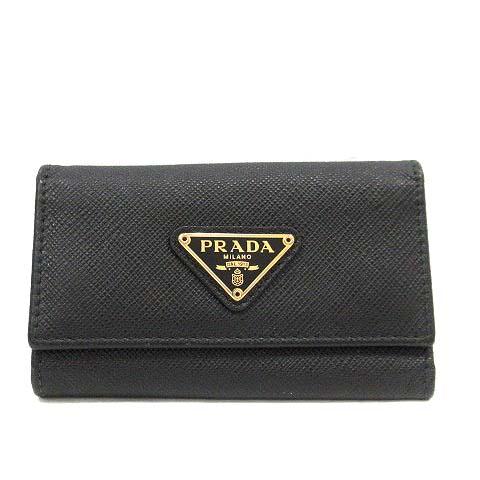 激安の プラダ Prada キーケース 6連 ダブルホック レザー 黒 ブラック イタリア製 Yo7 Oh メンズ レディース 送料込 Www Servblu Com