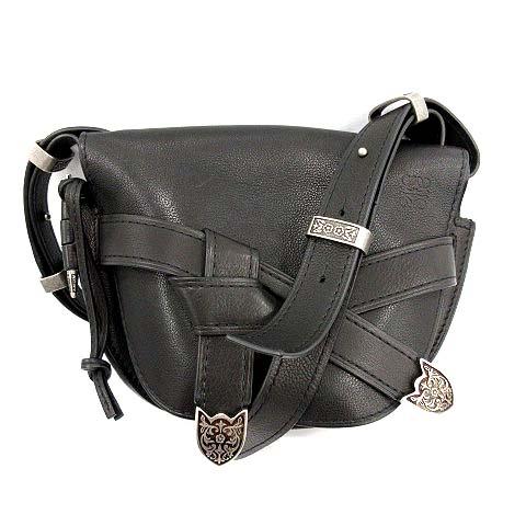 特別訳あり特価 ウエスタン ゲート Loewe 中古 ロエベ スモール ブラック 黒 レザー ショルダーバッグ クロスボディバッグ ショルダーバッグ Sutevalle Org