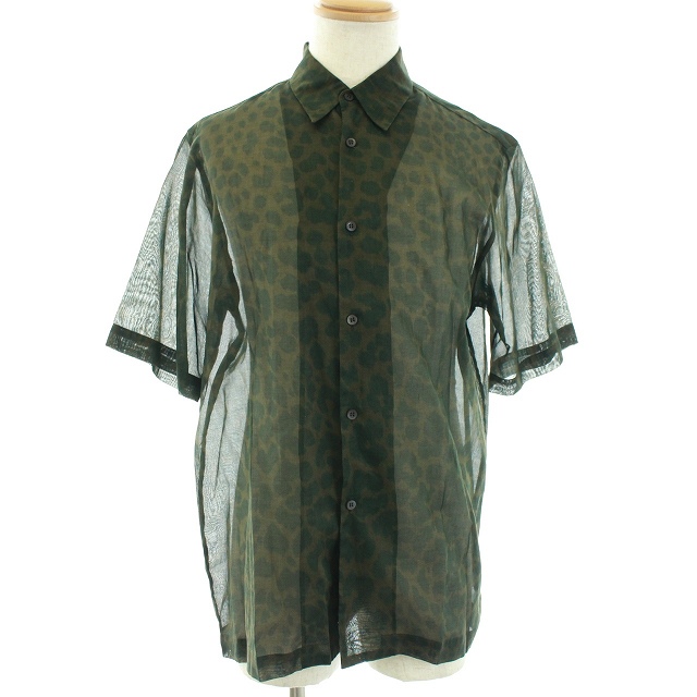 22春夏新色 中古 ドリスヴァンノッテン Clasen メンズ カーキ M 2 レオパード 半袖 シアーシャツ Khaki M W Shirt 9002 Bis カジュアルシャツ Www Mrqsmagicbooth Co Uk